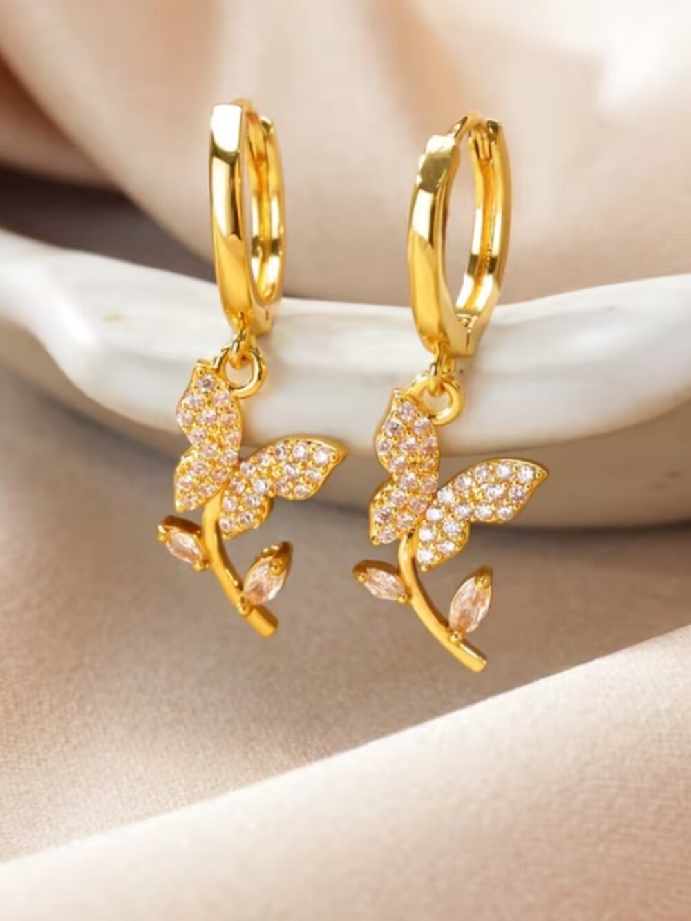 14K Gold Womens 2ct Diamond Hanging Drop Dangle Earrings New 14 K Silver Jewelry - Picture 3 of 5